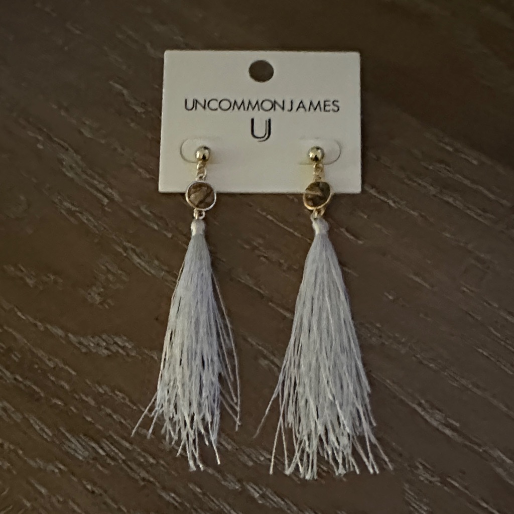 Uncommon James Gold And Cream Tassel Earrings